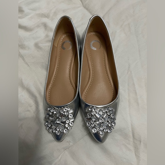 Shoes - Silver flats. Excellent condition